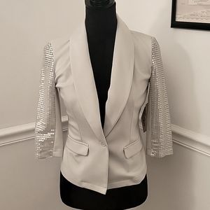 True Freedom Lightning Sequin Blazer Gray‎ Juniors Small
